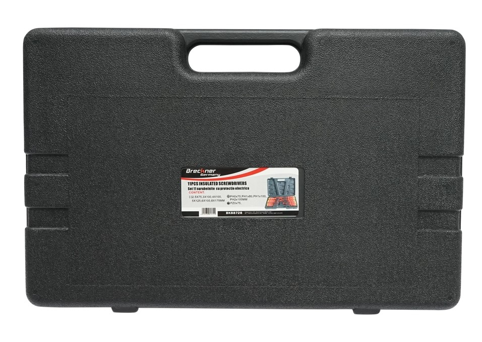 Set rosu 11 surubelnite izolate pentru lucrari electrice, capete drepte si cruce, manere ergonomice [4]