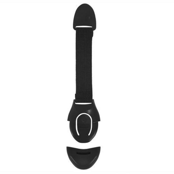 Set sigurante pentru usi si sertare, flexibile textile, ajustabile, cu adeziv 3M, pentru dulap, frigider, cuptor si mobilier, 10 bucati, negru [4]