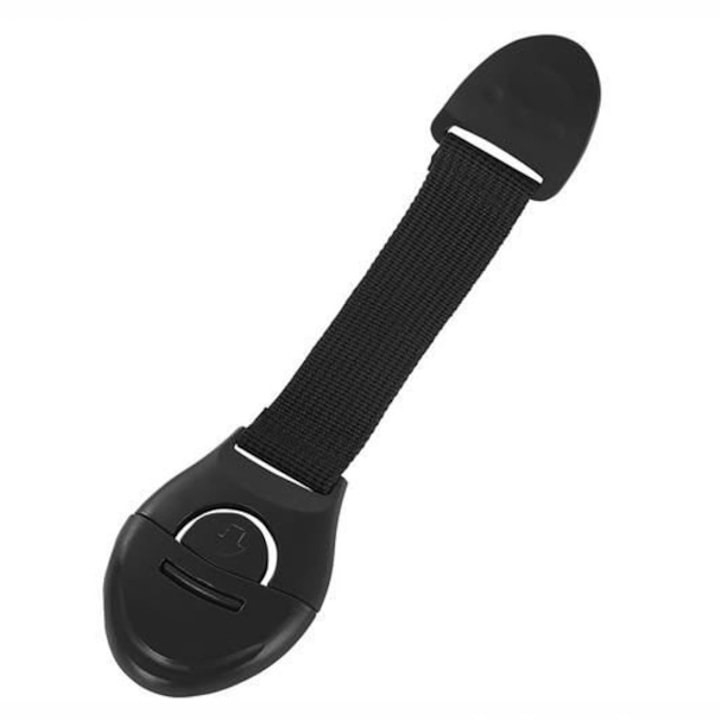 Set sigurante pentru usi si sertare, flexibile textile, ajustabile, cu adeziv 3M, pentru dulap, frigider, cuptor si mobilier, 6 bucati, negru [8]