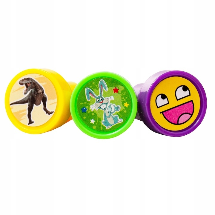 Set stampile pentru copii, 60 piese, 6 culori cu animale si zambete, pentru desen, invatare si activitati creative, multicolor [5]