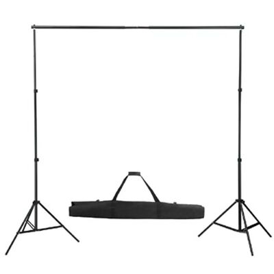 Kit foto studio, suport fundal reglabil 2x3m, clesti de prindere + panza de fundal verde 3x3 m [2]
