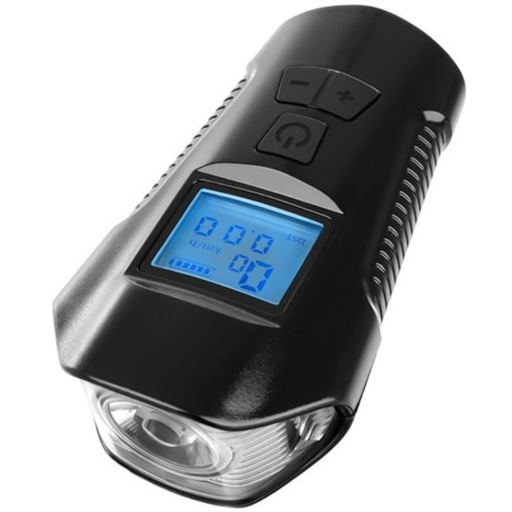 Set stop si far pentru bicicleta cu kilometraj LCD 5 functii, claxon,rezistent la apa [2]
