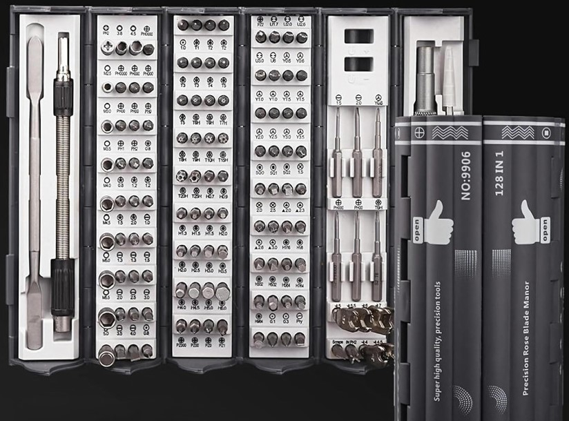 Set surubelnite de precizie 128 in 1, otel, biti magnetici, maner ergonomic [6]