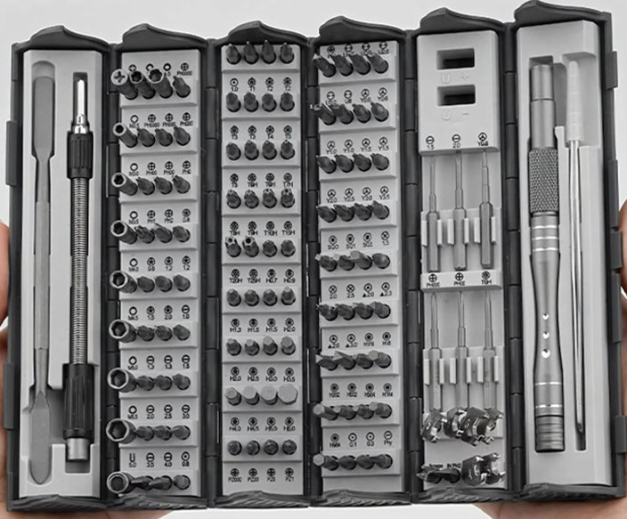 Set surubelnite de precizie 128 in 1, otel, biti magnetici, maner ergonomic [4]