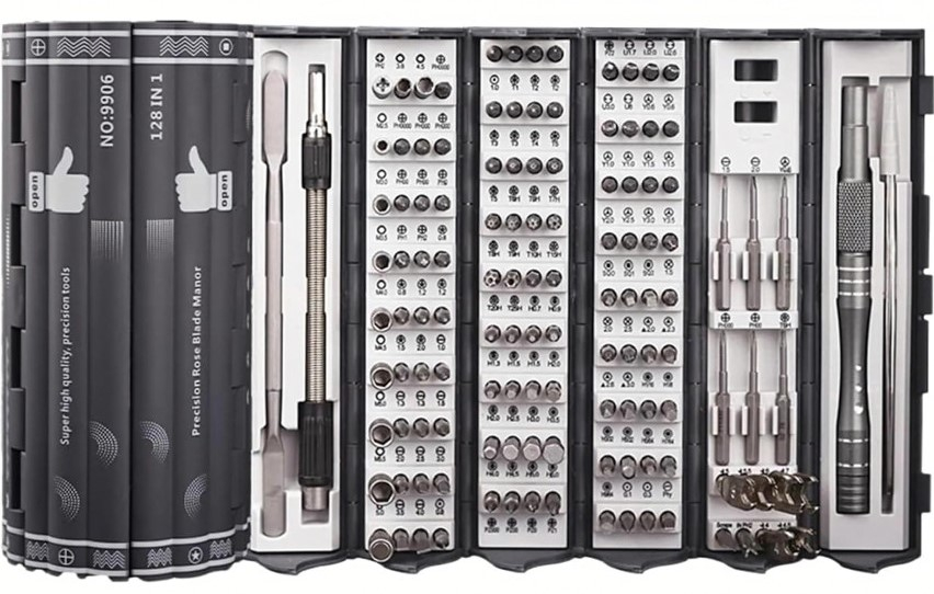 Set surubelnite de precizie 128 in 1, otel, biti magnetici, maner ergonomic [5]