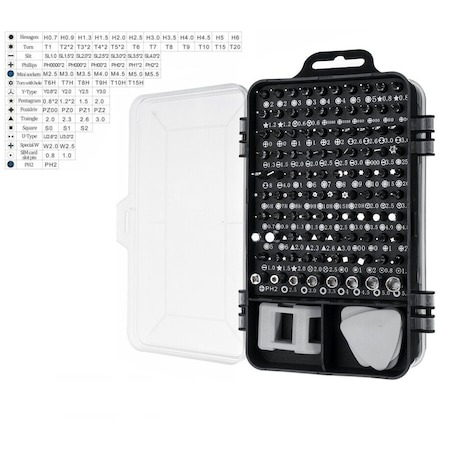 Set surubelnite multifunctionale de precizie, 110 piese, magnetice, - Negru/Gri [2]