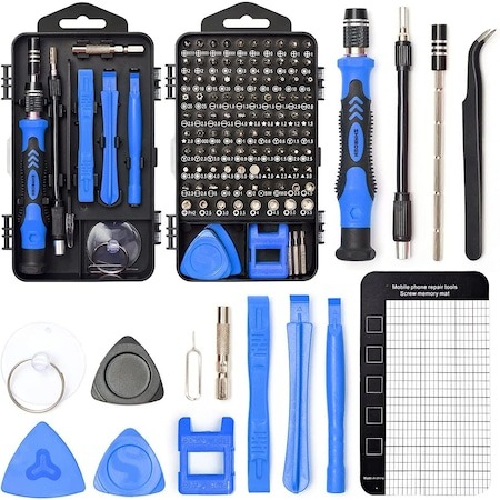 Set surubelnite multifunctionale de precizie, 115 piese, magnetice, - Albastru, negru [2]