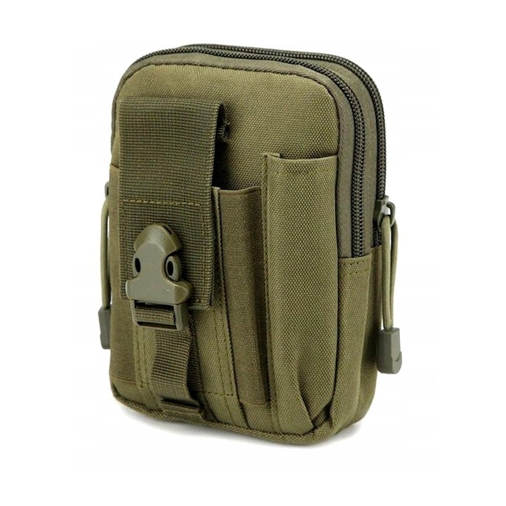 Set tactic format din borseta militara si centura militara, supravietuire, camping, multifunctional - Verde [9]