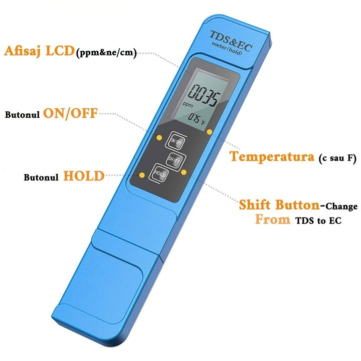 Set testere de calitate apa si sol, verificare digitala de inalta precizie a pH si TDS, puritate/temperatura [2]