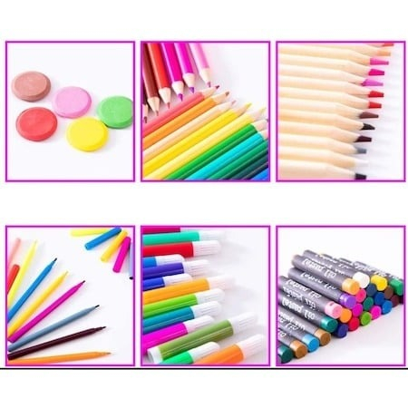 Set,trusa completa pentru copii,desenat,colorat si pictat,288 piese,trusa inclusa - Negru [4]