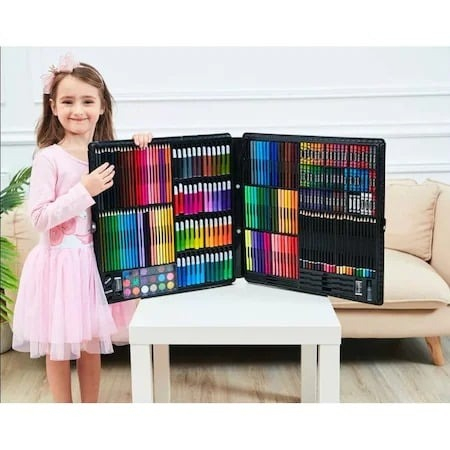 Set,trusa completa pentru copii,desenat,colorat si pictat,288 piese,trusa inclusa - Negru [5]