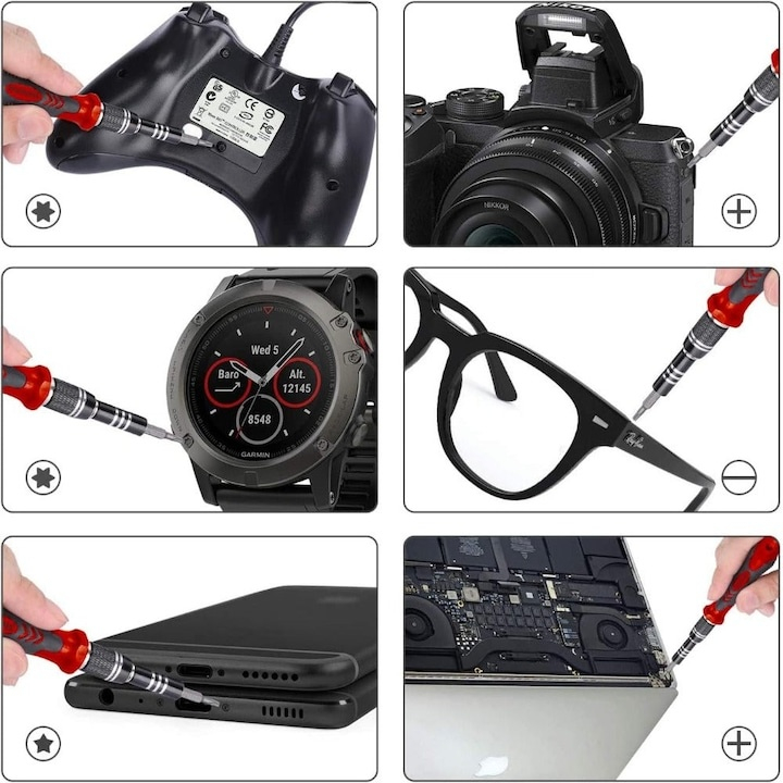 Set trusa surubelnite si biti de precizie 110 piese, otel CrV, magnetice, pentru electronice, ceasuri si reparatii fine [6]