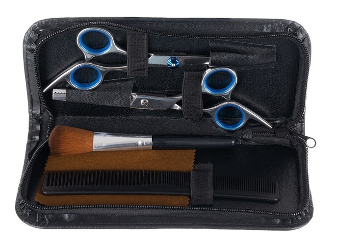 Set tuns profesional 7 piese cu foarfece coafura 6 inch, subtiere, pelerina, pieptene si accesorii, pentru uz salon si acasa [8]