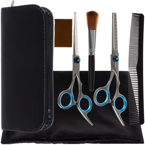 Set tuns profesional 7 piese cu foarfece coafura 6 inch, subtiere, pelerina, pieptene si accesorii, pentru uz salon si acasa [5]