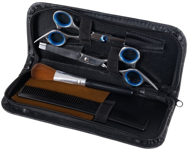 Set tuns profesional 7 piese cu foarfece coafura 6 inch, subtiere, pelerina, pieptene si accesorii, pentru uz salon si acasa [7]