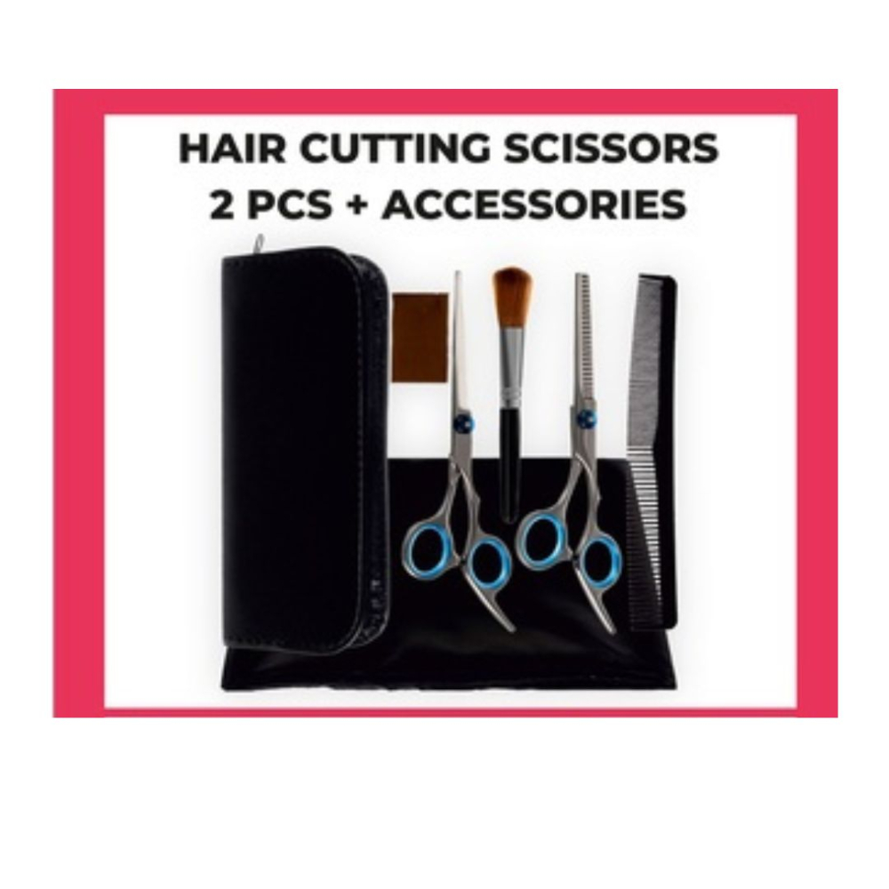 Set tuns profesional 7 piese cu foarfece coafura 6 inch, subtiere, pelerina, pieptene si accesorii, pentru uz salon si acasa [2]