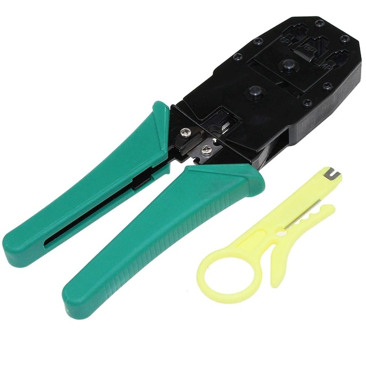 Set Unelte Retea HandyTools Dodaco cu Tester RJ45/RJ11, Cleste Sertizare 4/6/8P, 10 Mufe RJ45, 9 Piese, Etui Compact [7]