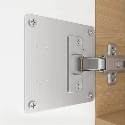 Set universal pentru consolidarea balamalelor de mobilier, 4 placi inox 9 x 9 cm, reparatie rapida pentru dulapuri si usi [5]