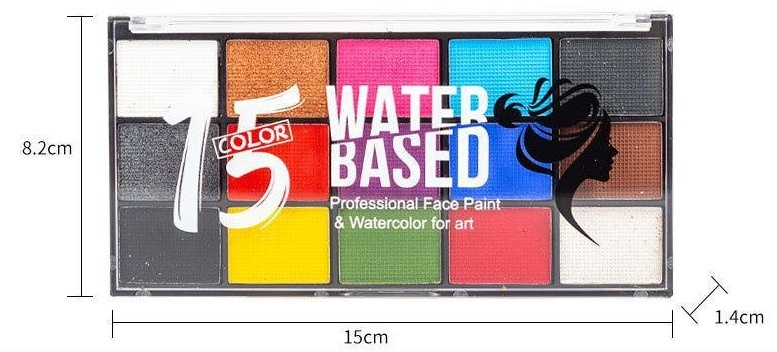 Set vopsea pentru fata si corp, 15 culori, pe baza de apa, usor de aplicat, multicolor, 15 x 8.2 x 1.4 cm [4]