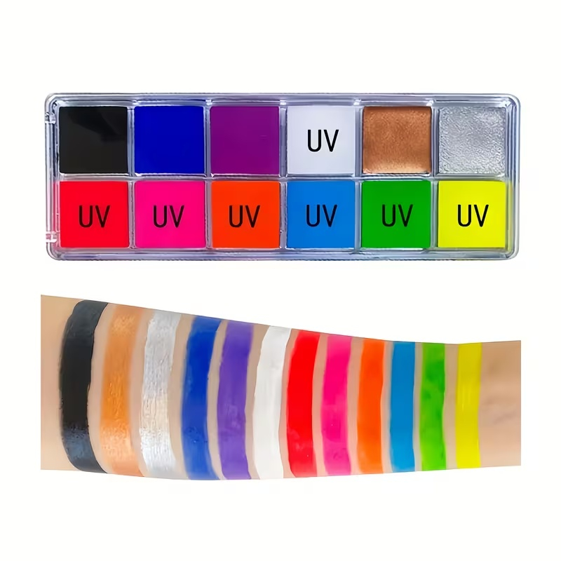 Set vopsele fata si corp 12 culori, tip ulei, culori vibrante, pentru petreceri, costume si evenimente speciale [9]