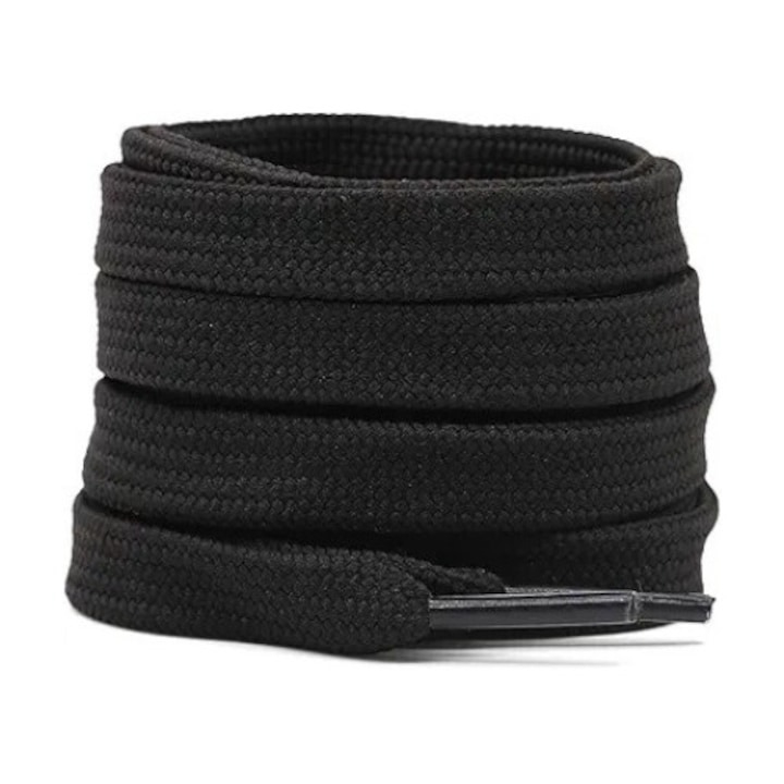 Sireturi fara legare, elastice, universale, inchidere cu capsule metalice, negru [8]