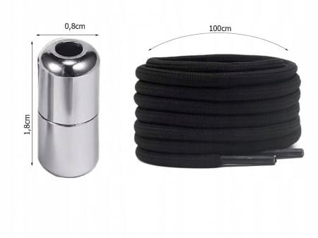 Sireturi flexibile, din plastic si metal, fara legare, prinderi metalice la capete, 100 cm, gri [4]