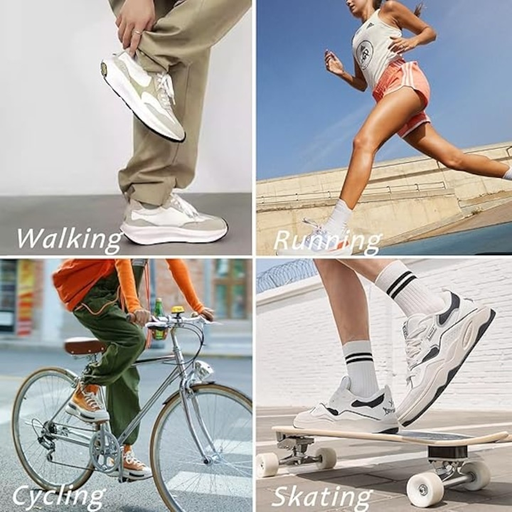 Sireturi plate albe din bumbac pentru pantofi, hanorace si pantaloni sport, cu capete pentru fixare, 130 cm, 1 pereche 2 buc [7]