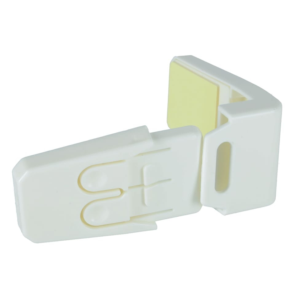 Sistem de siguranta pentru copii, blocare sertare, plastic, cu banda adeziva, 7 x 7 x 4 cm, alb [9]