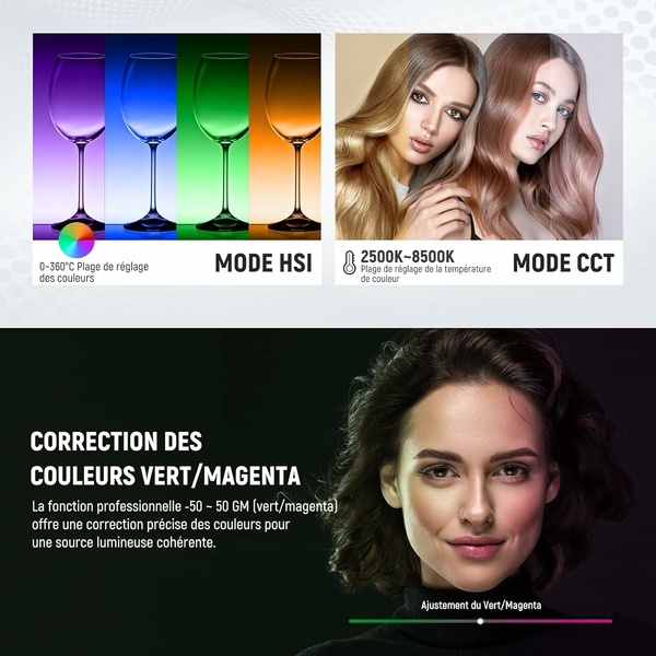 Sistem profesional RBG1200 Lampa Video LED RGB 60W 2500K-8500K, 2 trepiede reglabile, control APP pentru studio si streaming, geanta transport inclusa [4]
