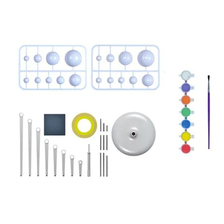 Set de asamblare si pictura pentru copii,sistemul solar,8 planete,7 culori,pensula,suport [5]