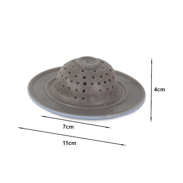 Sita din silicon pentru chiuveta, anti-infundare, rezistenta la temperaturi ridicate, usor de curatat, diametru 11 cm, albastra/gri – protectie eficienta pentru scurgere [6]