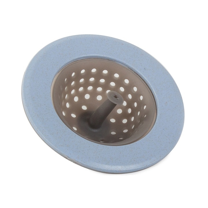 Sita din silicon pentru chiuveta, anti-infundare, rezistenta la temperaturi ridicate, usor de curatat, diametru 11 cm, albastra/gri – protectie eficienta pentru scurgere [5]