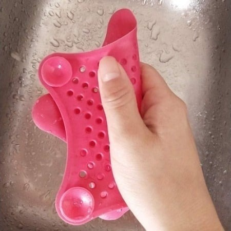 Sită protecție scurgere cu ventuze din silicon pentru chiuvetă, cadă, duș și sifon, 15 x 15 cm – filtru anti-murdărie și păr [11]