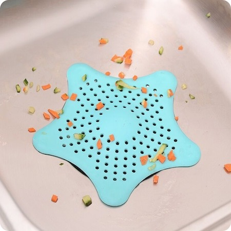 Sita Protectie Scurgere cu Ventuze din Silicon pentru Chiuveta Cada Dus Sifon 15 x 15 cm - Albastru [2]