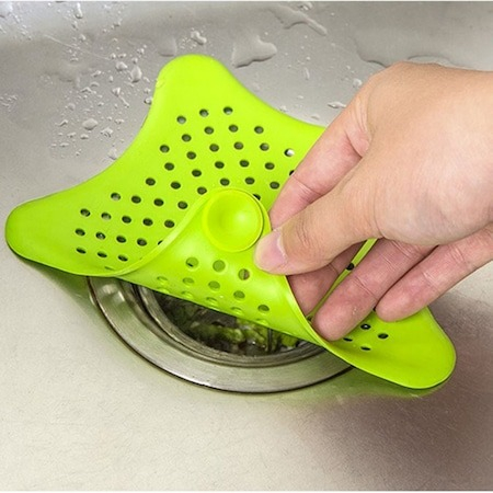 Sita Protectie Scurgere cu Ventuze din Silicon pentru Chiuveta Cada Dus Sifon 15 x 15 cm - Verde [2]