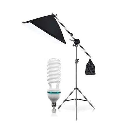 Softbox cu macara ajustabila, trepied reglabil 200 cm, bec foto 150W [14]