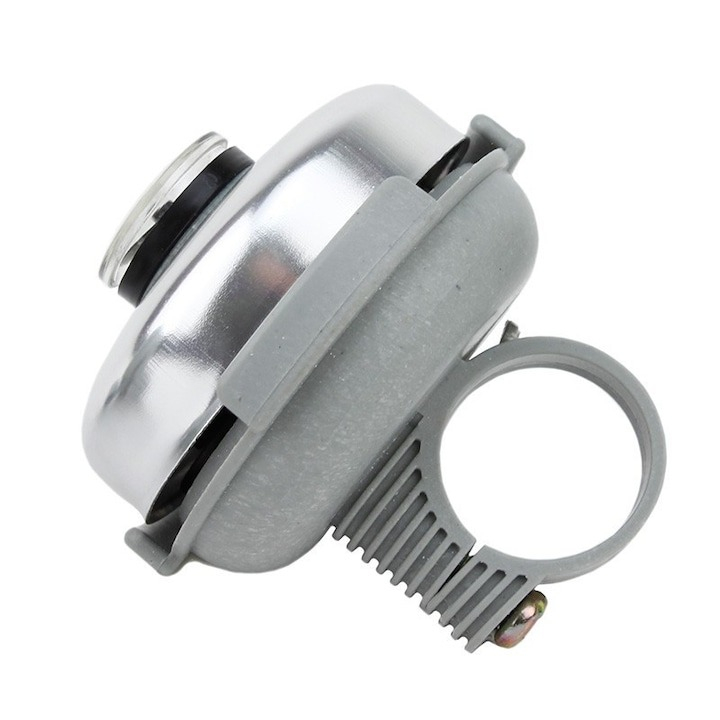 Sonerie pentru bicicleta, busola inclusa, metal, diametru 5 cm, argintiu [5]