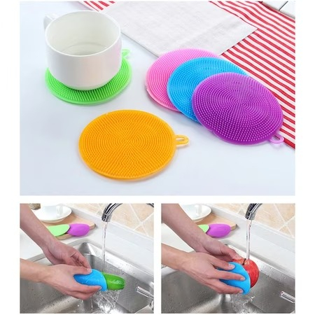 Buretele silicon multifunctional pentru pensule,make up,spalator vase - Albastru deschis [4]
