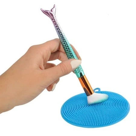 Buretele silicon multifunctional pentru pensule,make up,spalator vase - Albastru deschis [3]