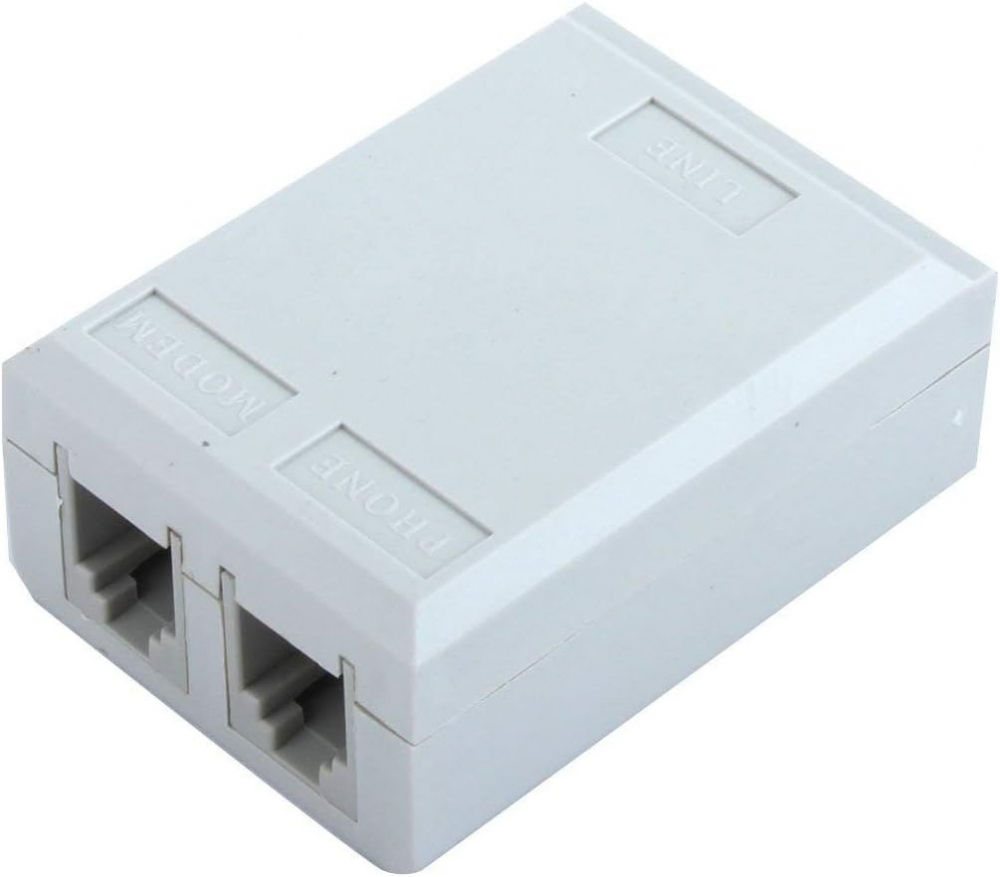 Splitter adaptor pentru cablu telefon, mufa RJ11, o intrare si 2 iesiri - Alb - Dactylion [2]
