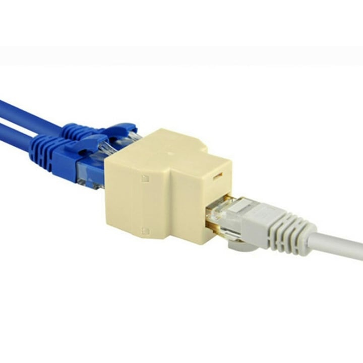 Splitter de retea RJ45-G / 2RJ45-G, potrivit pentru orice tip de cablu, priza cu 8 pini, carcasa din plastic, 3.3 x 3 x 2.4 cm [3]