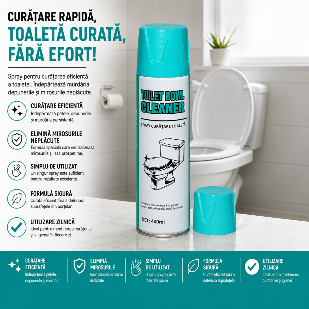 Spray curatare toaleta 400 ml, formula activa pentru pete, depuneri si mirosuri neplacute [3]