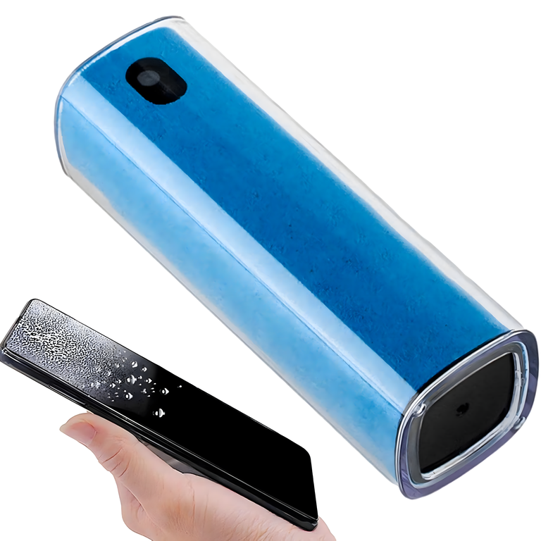 Spray de curatare pentru ecrane, albastru, 9 x 2.5 cm, cu laveta din microfibra incorporata, pentru telefon, laptop, tableta si monitor [9]