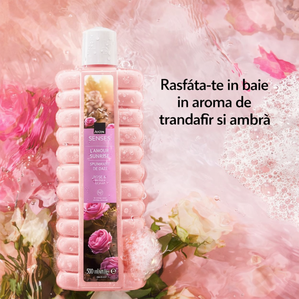 Spumant de baie Rose & Amber Avon Senses L'amour Sunrise 500 ml [3]
