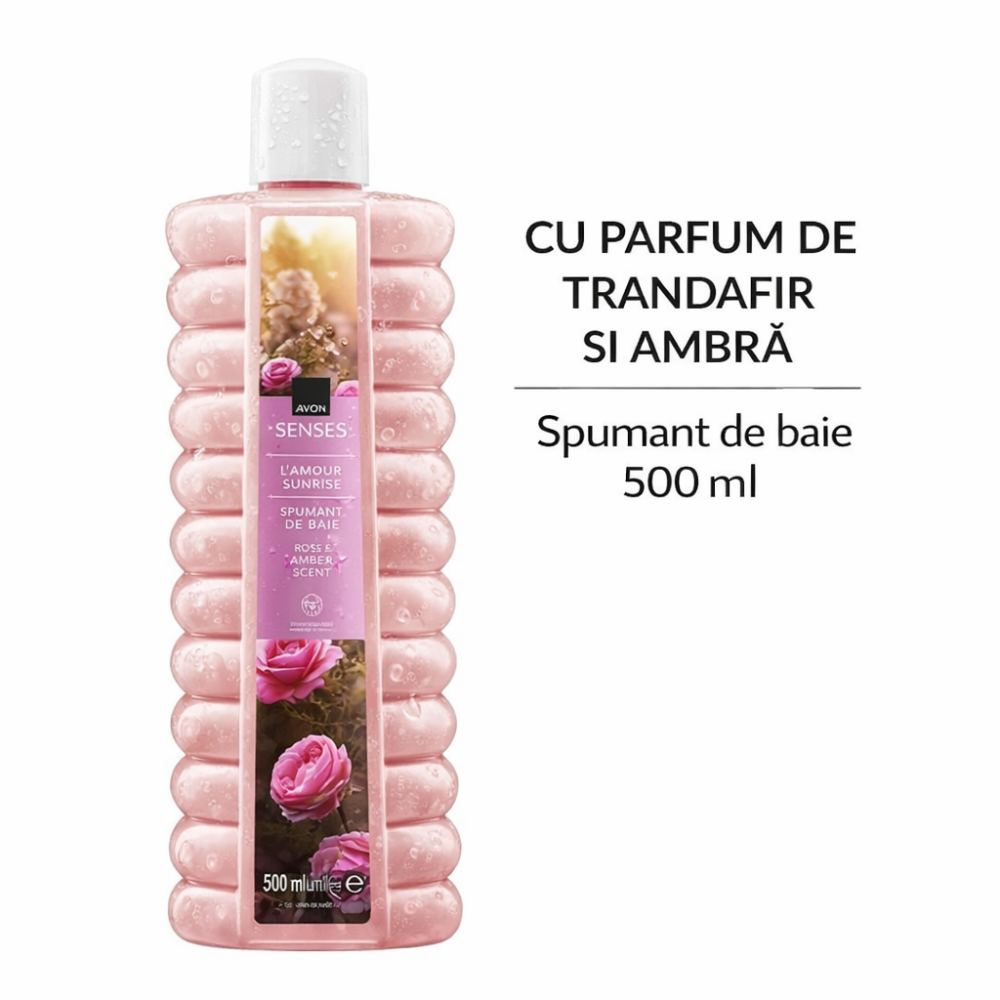 Spumant de baie Rose & Amber Avon Senses L'amour Sunrise 500 ml [2]