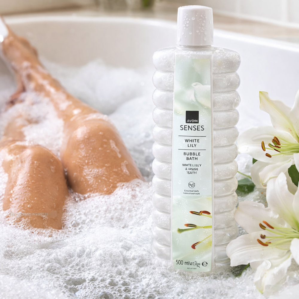 Spumant de baie White Lily Avon 500 ml cu crin alb si mosc [2]