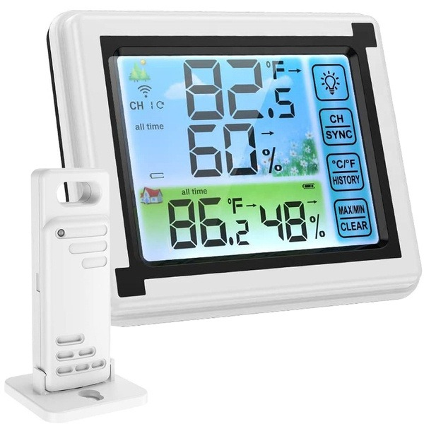 Statia meteo,touch-screen si emitator,masurare temperatura interioara si umiditate - Alb [2]