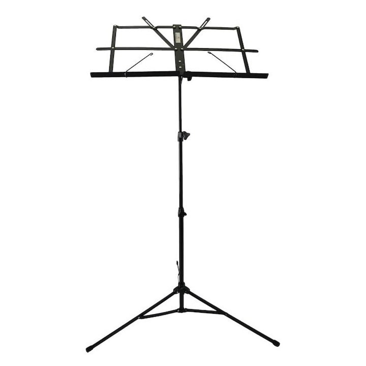 Stativ pentru partituri, pliabil, utilizare pe podea/masa, reglabil, fier/ABS, 46-112 cm, negru [3]