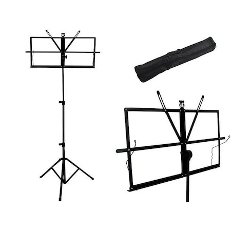 Stativ reglabil 65-123 cm, pentru partituri cu husa inclusa - Negru [2]
