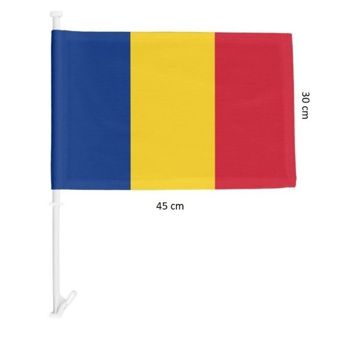 Steag auto Romania albastru galben rosu 45 x 30 cm, tricolor cu suport pentru geam [5]